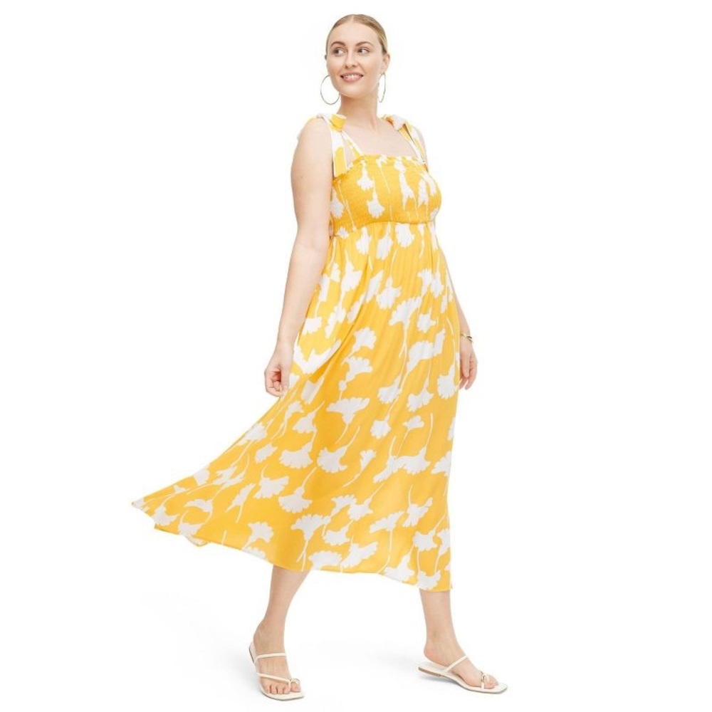Sold out! NWT DVF x Target Large yellow white smocked bow ties